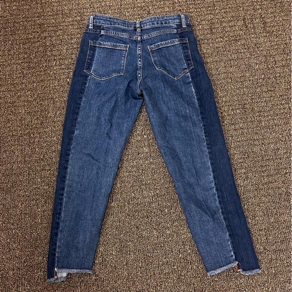 Boden Blue Denim Jeans Cambridge Ankle Skimmer Womens size 4P Cutoff Colorblock - Picture 3 of 9